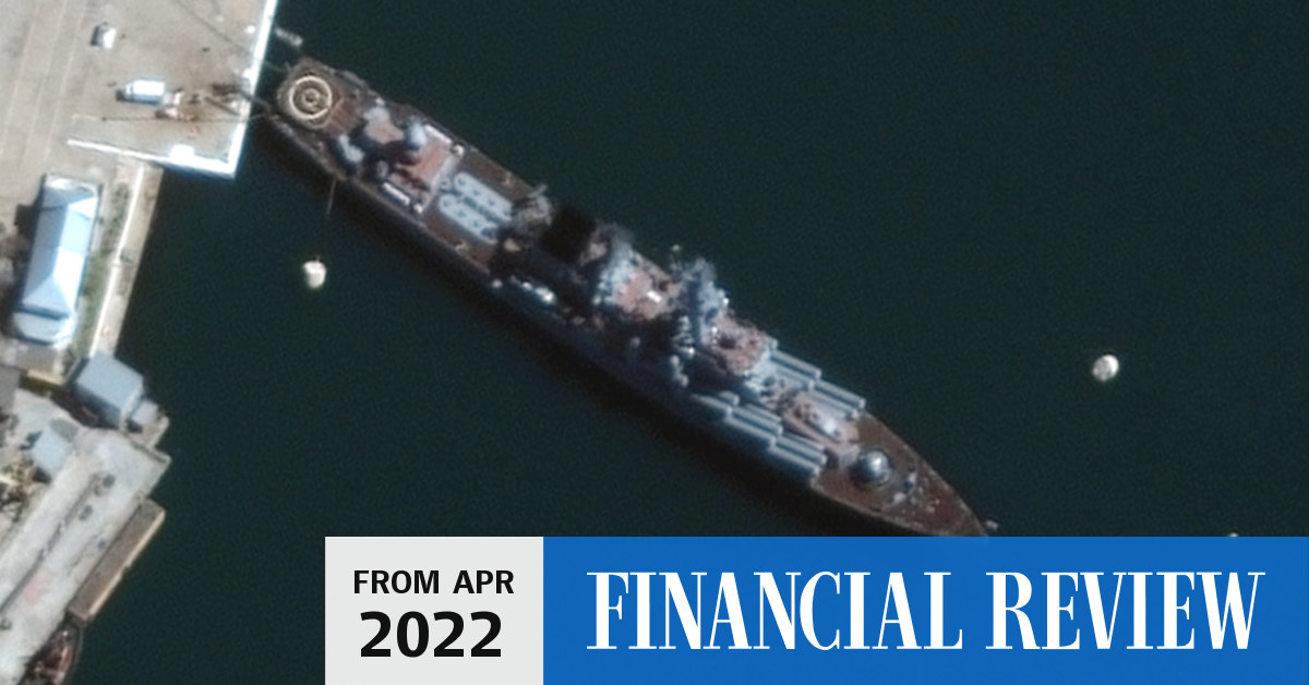 RussiaUkraine war Russian military’s damaged Black Sea flagship, the